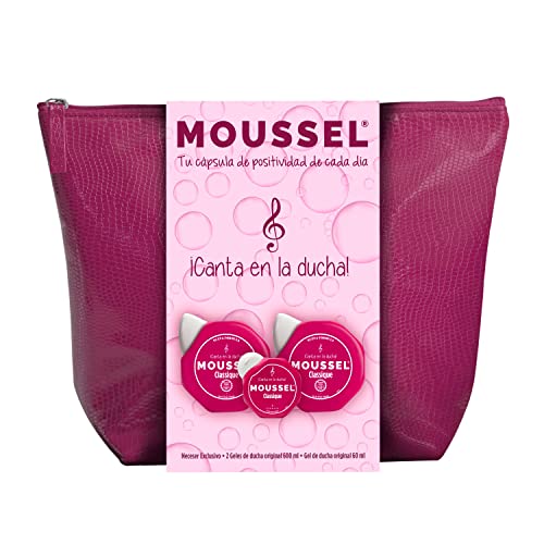 Moussel Neceser Mujer Set de Baño Classique Gel de Ducha 600 ml x 2 + Gel de Ducha 60 ml Cover