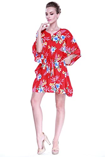 Image of Matchable Family Hawaiian Luau Men Women Girl Boy Clothes in Hibiscus Red
