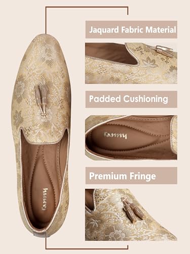 Image of Tanny Shoes Men's Beige Color Ethnic Shoe for for Wedding|Party|Occasions|Fashion|Outdoor|Indoor|Lightweight|Shoes with TPR Sole