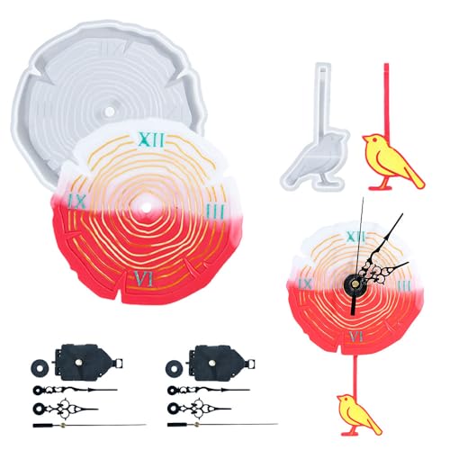 SWUAVD Moldes de reloj de resina, molde de reloj con movimiento y punteros, moldes de silicona grandes para relojes de resina epoxi, bricolaje, joyería, manualidades, decoración del hogar, regalo