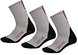 Premium Hiking Socks by Thirty48 :: Cushioned Anti-Bacterial Vegan Wool :: HK Series :: Thermal Performance Crew Socks :: Anti-Odor Moisture Wicking Poly :: Best Socks for Hiking, Mountain Climbing, Winter, Outdoor, Boots, Camping, Travel :: 3 Pack Purple/Gray Small
