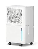 HUMSURE 1500 Sq. Ft 30 Pints Dehumidifier Equipped With Drainage Hose, Automatic Defrosting, for Basement, Home, Bathroom, Bedroom,24-Hour Timer Function
