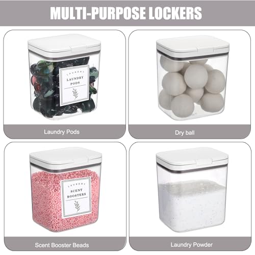 Support dosettes de lavage et perles de parfum avec récipient lessive transparent 2L - 7
