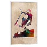 artboxONE Poster mit weißem Rahmen 90x60 cm Sport Scooter 