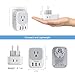 TESSAN Type E F Plug Adapter, Germany France Power Adapter with 3 USB Ports(1 USB C), 4 AC Outlets Travel Adaptor for US to Europe EU Spain Iceland Korea Greece Russia German French