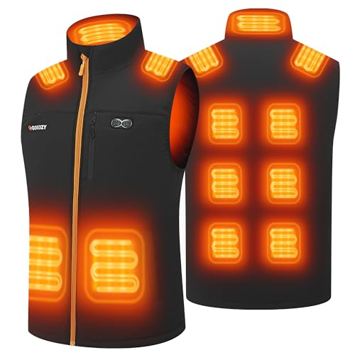 Gokozy Heated Vest for Men,11 Heating Zone Warm Lightweight Heated Jacket Electric Heated Motorcycle Vest No Include Battery
