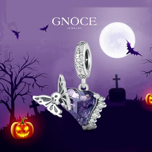 Image of GNOCE Skull Charm Bead Silver Pendant Dangle Charms fit Bracelet /Necklace Jewelry Gift for Women Men