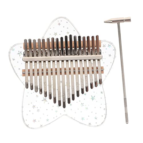 Yardwe Beautiful Crystal Miniature Kalimba 17-tone Acrylic Finger Piano Compact Easy to Play Great for Boys and Girls