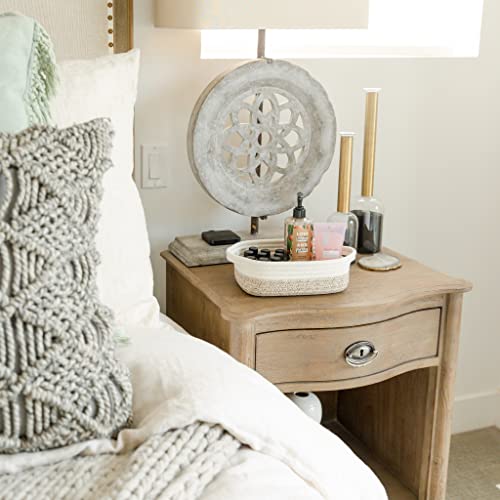 Naturalcozy 5-Piece Rectangle Storage Basket Set- Natural Cotton Rope Woven Baskets For Organizing! Small Basket For Montessori, Baby Nursery, Dog Toy Baskets, Cat Toy Box, Bathroom Organization Bin #TOP4