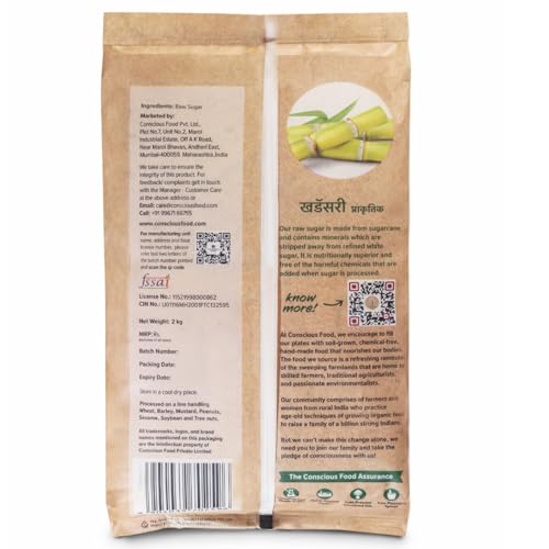 Image of Conscious Food Natural Sugar | Unrefined & Unprocessed Raw Sugar | Value Pack | Raw Sugar - 2kg
