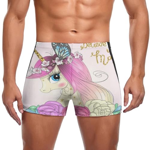 Slip de bain papillon licorne pour homme aux motifs imprimés