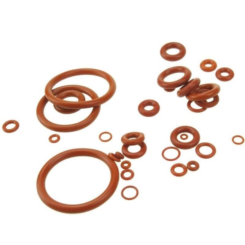 10/20/50/100 Uds OD 8-65mm Junta tórica de Silicona roja Espesor 2mm Juntas de arandela de Anillo de Calidad alimentaria-35 ℃-200 ℃(62x58x2mm/100pcs)
