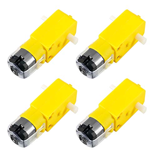 4Pcs DC Electric TT Motor 3V-6V Gear Motor Dual Shaft for Smart Car Robot Arduino DIY Kit by AiTrip (I Shape)