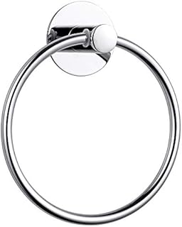 Hoomtaook Towel Holder Towel Ring Nail Free, Stainless Steel, Bathroom Accessories No Damage Adhesive Wall Mouted, Rustproof, Chrome Plated