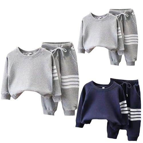 Boys Girls 2-Piece Fleece Sweatshirt pants Set Outfits Kids Warm Soft Fuzzy Sweater Drawstring Sweatpants Fall Winter