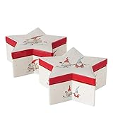 2er Set sortiert Keramik Vorratsdose Keksdose Stern mit Motiv Wichtel H8cm D19cm