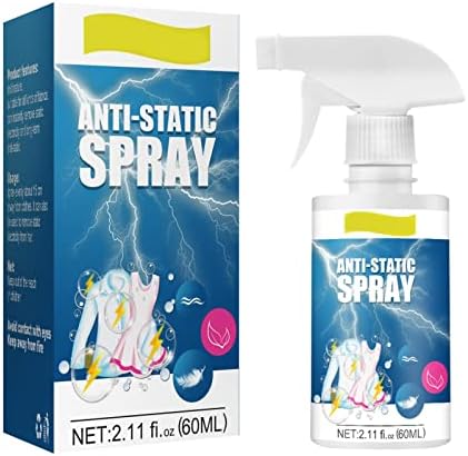 60ML Anti Static Spray Starch Release Spray Starch Static Guard Spray For Ironing Clothes Anti Static Spray for Furniture for Carpets, Curtains Clothes, Textiles, Hair