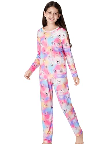 Image of Beezizac Girls Pajamas Cute Print Short /Long Sleeve Pants Set Size 6-18