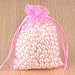 100pcs 24 couleurs sac de bijoux 5 * 7 7 * 9 9 * 12 10 * 15cm dding sac en organza cadeau emballage de bijoux et pochettes de bijoux-15 rose foncé, 9x12cm