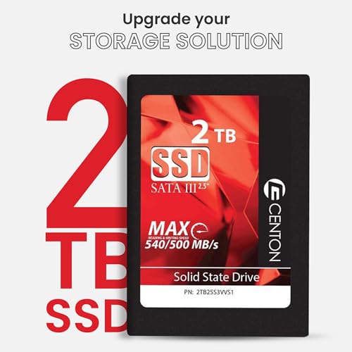 Image of Centon 2TB SSD Internal Solid State Drive, SATA III 6Gb /s 2.5 inch, 3D NAND TLC, Up to 490MB /s, Faster Startup, Apps, Gaming & File Transfers for Laptop /PC Desktop