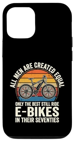 Funny Dad 70th Birthday ���̓� E-Bike Rider 70�N�� �X�}�z�P�[�X iPhone 12/12 Pro �p