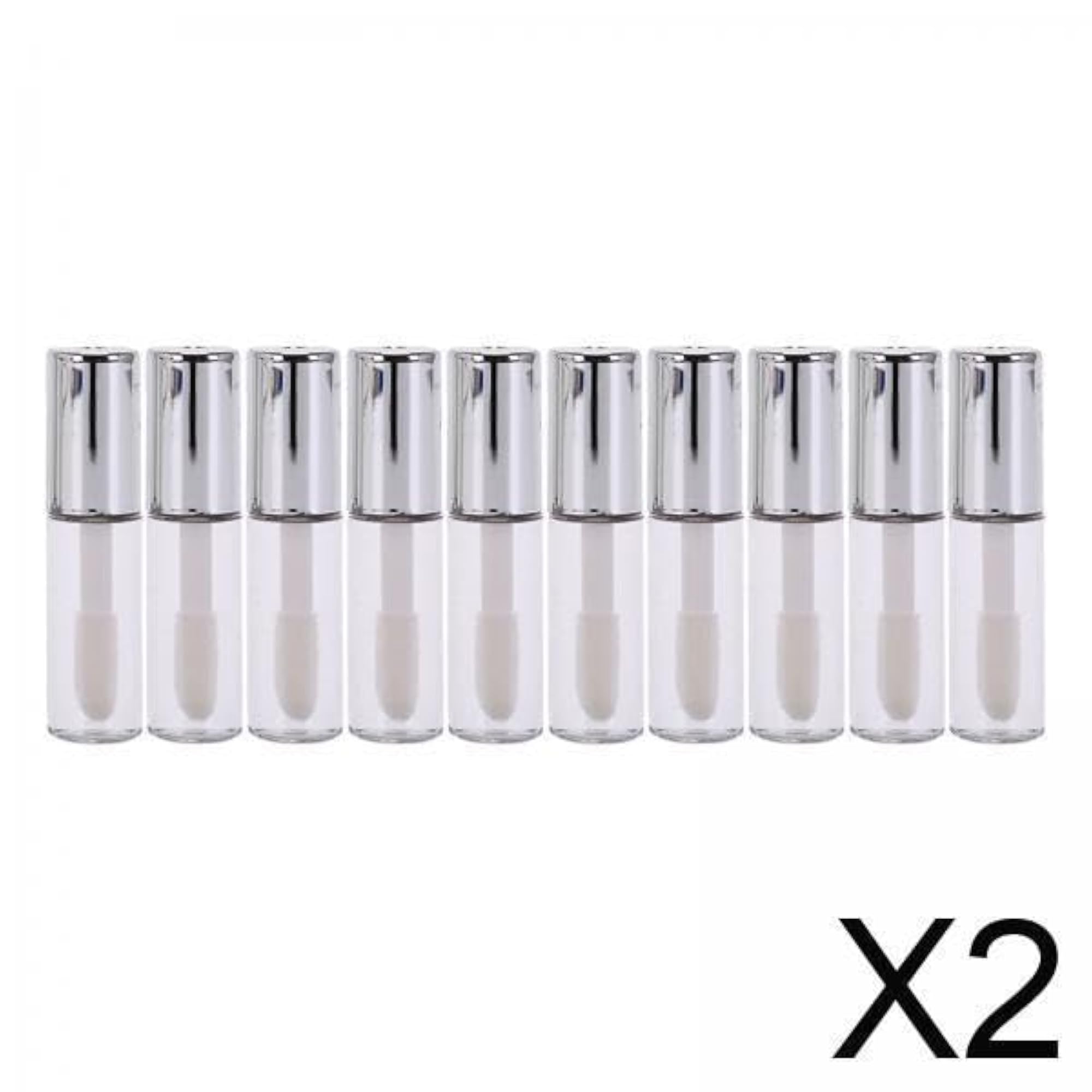 2x10Pcs Lip Gloss Bottles Refillable Transparent Tubes
