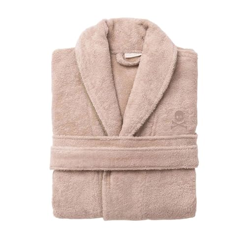 Albornoz S-M 100% Algodón 360GSM Beige con ribetes grises Scalpers Home