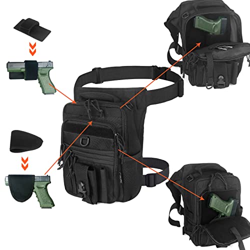 Dual Holster Drop Leg Bag - Tactical Degetmve Thigh Pouch Conceal Carry Leg Pistol Bag For Rig Outdoor Bike Cycling Hiking #TOP3