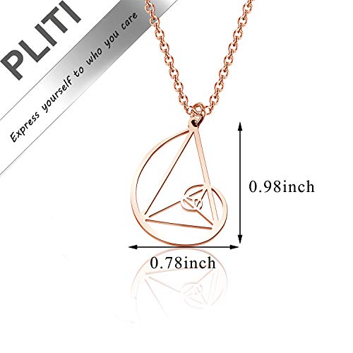 PLITI Golden Ratio Necklace Fibonacci Numbers Fibonacci Spiral Science Jewelry Math Lover Gifts Golden Ratio Spiral Necklace Mathematician Gift Architects Gifts2