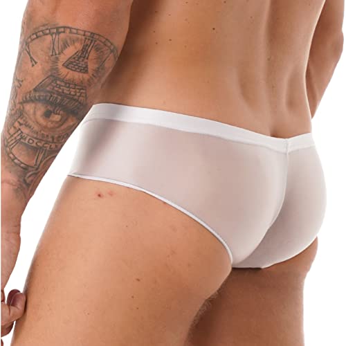 iiniim Mens Low Waist Silky Glossy Bikini Briefs Underwear Stretchy Boxer Shorts Swim Trunks4