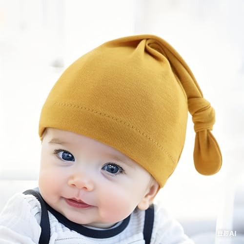 Baby Newborn Hats Set Top-Knot Beanie Soft Stretchable Cap2