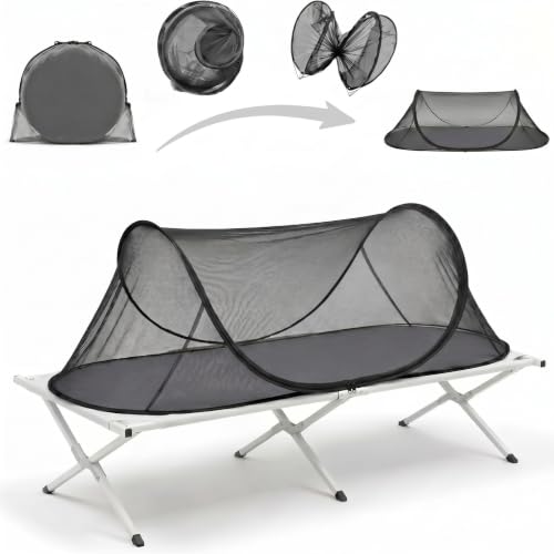 Vincreem Large Pop up Mosquito Net for Camping Portable Foldable Mosquito Tent Bug Net Bed Travel Patio Outdoor 78 x 31 x 22 Inch Bug Netting Mesh Tent Canopy for Adults Baby Bedroom Black