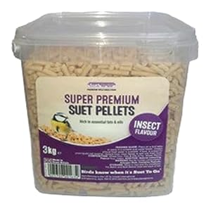 Wild Bird Food Suet Pellets and Fat Balls, Garden Bird Feed (Pellets Insect 3kg)