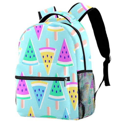 Sac à dos d'école bleu pastèque confortable pour adolescents