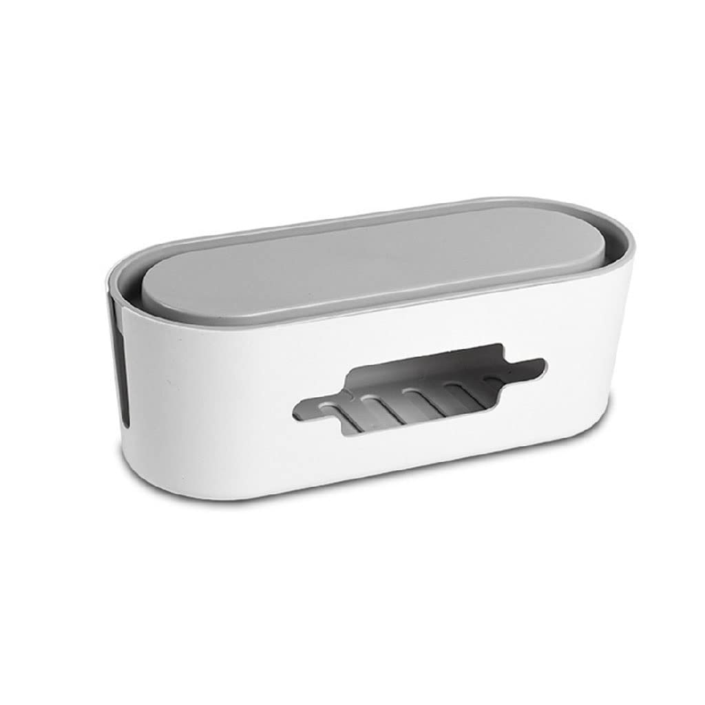 ASDFGH Cable Storage Box ABS Power Grid Wire Box Charger Socket Organizer Network Line Storage Box (Color : White)