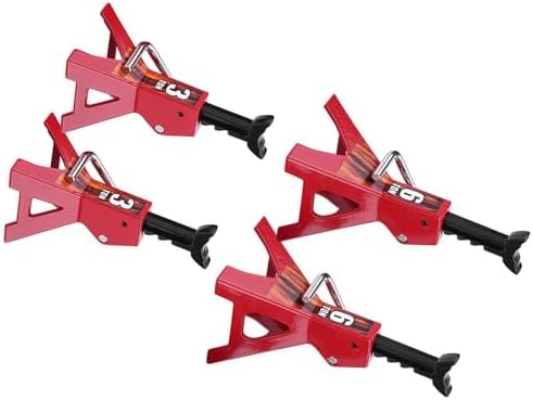 Simulation Metal Jack Stands Toy for D90 SCX10, 4-Piece 1/10 Scale Crawler Car Simulation Accessories