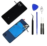 Eaglewireless Rear Panel Back Glass Back Cover Housing Cover Replacement Parts with Pre-Installed Tape+ Wireless Charging & Camera Lens for Google Pixel 4 XL 6.3' (Pixel 4 XL -Black)