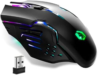 EMPIRE GAMING - Bezprzewodowa mysz dla graczy RF903 2,4 GHz - podświetlenie LED RGB - ergonomiczna - 4800 DPI 500Hz - PS4, PS5, Xbox One/Series, PC i Mac - Czarny