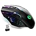 EMPIRE GAMING - RF903 Gaming-Maus, Kabellos 2,4GHz Wireless Wiederaufladbar – LED-Hintergrundbeleuchtung RGB – Ergonomisch – 4800 DPI 500 Hz – PS4,PS5,XboxOne/Series,PC und Mac – Schwarz