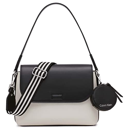 Calvin Klein Women's Millie 2 in 1 Flap Crossbody Handbag, White, OS - image 1
