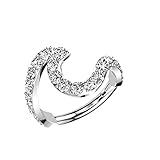 Tata Gisèle Piercing de anillo de acero quirúrgico 316 L de alta calidad y óxidos de circonio, criollo con segmento articulado, onda giratoria pavimentada de circonitas