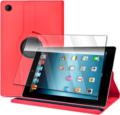 KIT Capa Giratória Vermelha + Película De Vidro compatível com iPad 4 (Tela 7.9