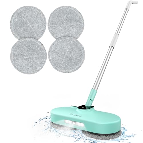 Cordless Electric Mop,Dual-Motor Powerful Spin Mop with Led Headlight&Water Spray,2600mAh Battery...