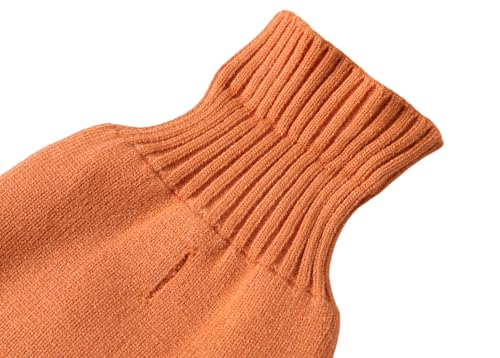 Vestido de malha laranja para cães, roupas de inverno xadrez para cães pequenos, meninas, roupas par