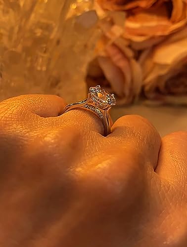 IVY & BAUBLE 5CT Solitaire CZ Engagement Ring – White Gold Plated Luxury Simulated Diamond Bridal Wedding Promise Ring for Women, Size 5-102