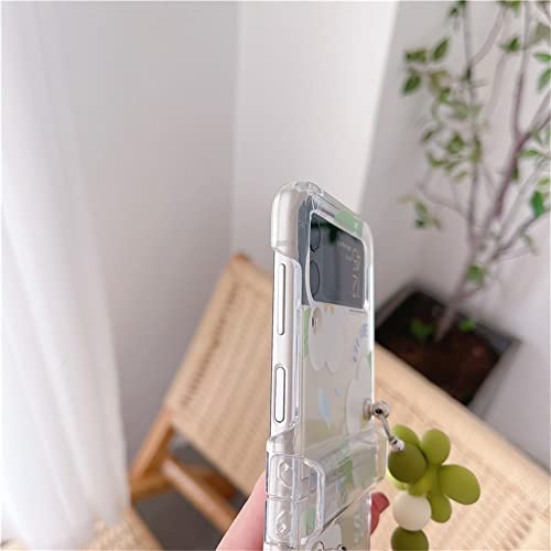 Coque antichoc Samsung Z Flip 4 avec bracelet perle fleur - 4