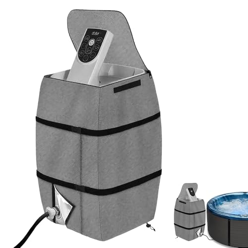 HOVCEH Couvercle de Pompe de Chauffage de Spa, Housse de Pompe de Chauffage, Convient à Plusieurs Marques de Baignoires/Piscines Extérieures (Gris)