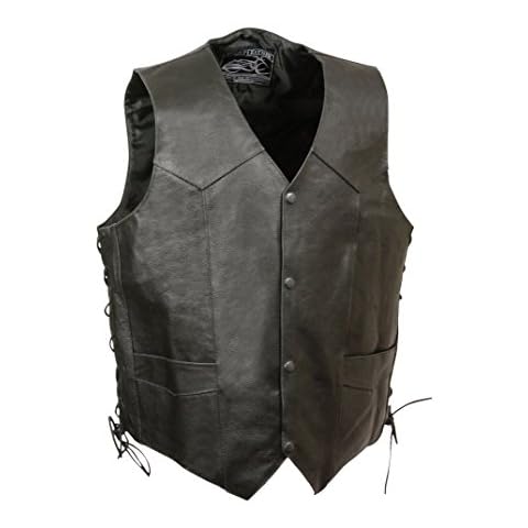 Event Leather Men's Skull and Bones Vest (Black, Medium) Cover