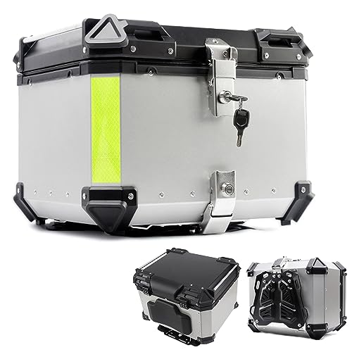 Topcase moto 45L universel silver coffre de rangement avec dossier
