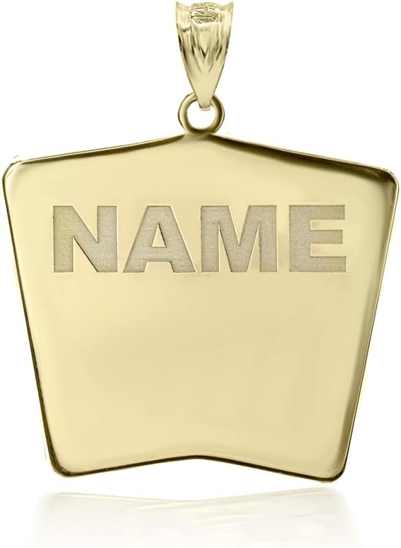 Fine 10k Yellow Gold Personalized Name Spade Ace and King Card/King of Spades Poker Card Pendant